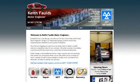 Keith Faulds Motor Engineer website design